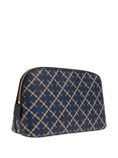 By Malene Birger Patterned Zip-closure Make Up Bag In Blue