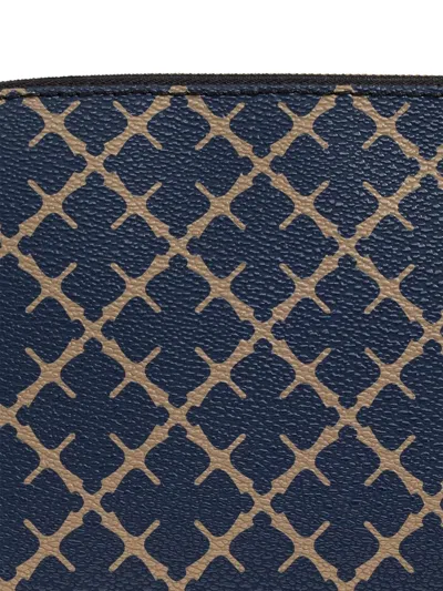 By Malene Birger Patterned Zip-closure Make Up Bag In Blue