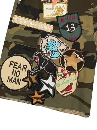 Godspeed Patchwork Cargo Shorts In Green