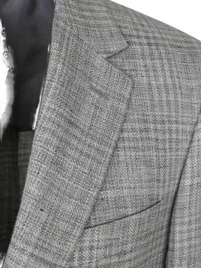 Canali Notched-lapel Checked Blazer In Multi