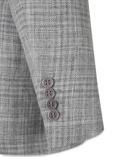 Canali Notched-lapel Checked Blazer In Multi