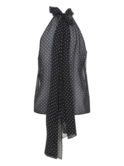 Tom Ford Lavallier Polka Dots Top In Black