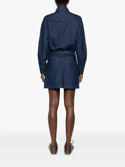 Apc A.p.c. Mini Denim Dress In Blue
