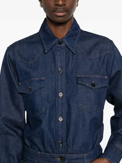 Apc A.p.c. Mini Denim Dress In Blue