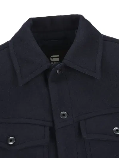G-star Raw Button-fly Jacket In Blue