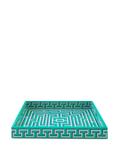 Jonathan Adler Labyrinth-pattern Decorative Tray In Green