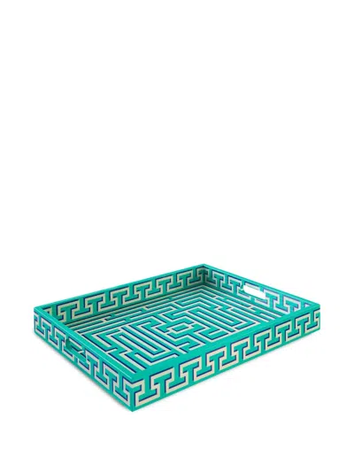 Jonathan Adler Labyrinth-pattern Decorative Tray In Green