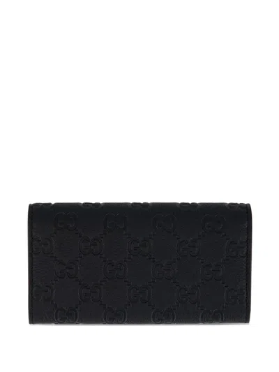 Gucci Gg-monogram Wallet In Brown