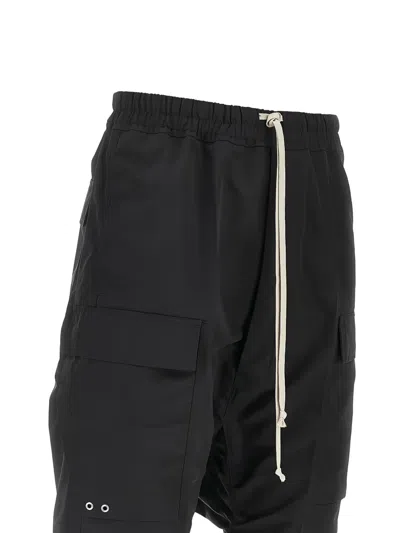 Rick Owens Drawstring Cargo-pocket Shorts In Black