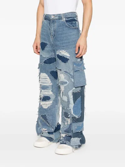 Who Decides War Ripped Patchwork Cargo Jeans In Multi