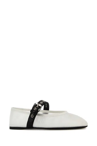 Miu Miu White Mesh Ballerinas In White