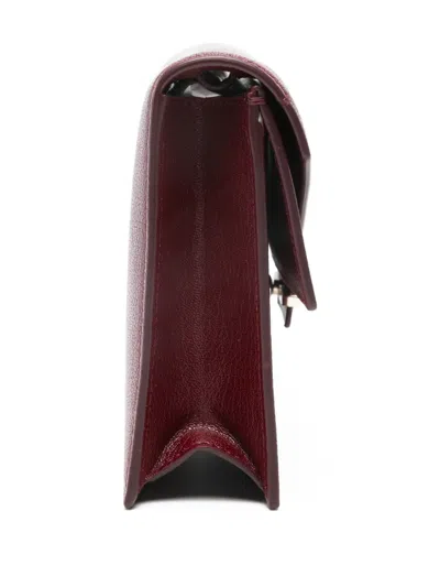 Tom Ford Mini Aube Flap Clutch Bag In Burgundy