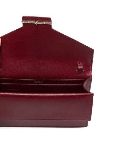 Tom Ford Mini Aube Flap Clutch Bag In Burgundy