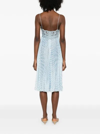 Ermanno Scervino Lace Pleated Midi Dress In Multi