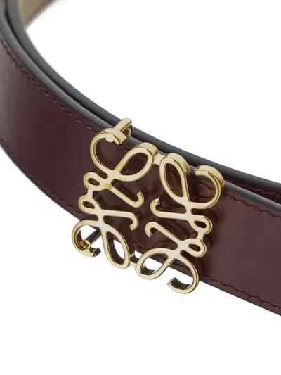 Loewe Anagram Reversible Leather Belt In Multi