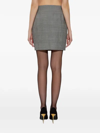 Balmain Checked Mini Skirt In Multi