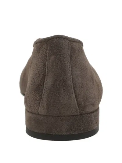 Giorgio Armani Suede Flat Pumps In Brown