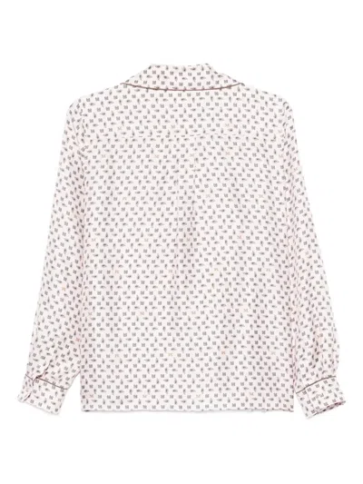 Max Mara Long Sleeve Top All Over Print Nylon In Pink