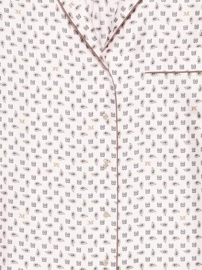 Max Mara Long Sleeve Top All Over Print Nylon In Pink