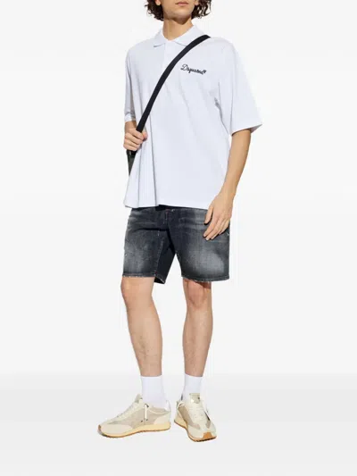 Dsquared2 Logo-embroidered Polo Shirt In White