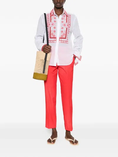 Ermanno Scervino Belt Loop Trousers In Red