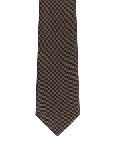 Fursac Silk Tie In Brown