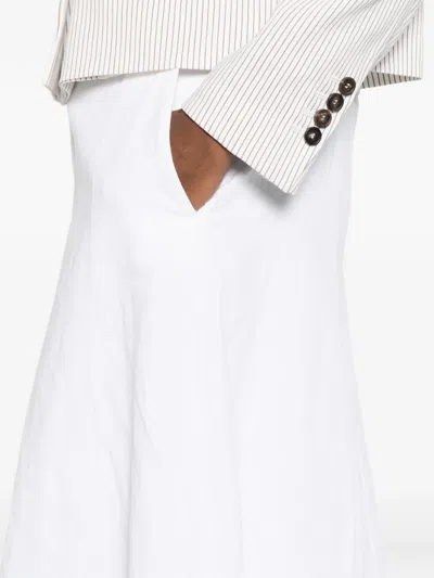 Brunello Cucinelli Flared Maxi Skirt In White