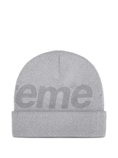 Supreme Knockout Studded Beanie Hat In Gray