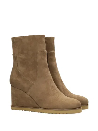 Mexx Wedge Zip Boots In Brown
