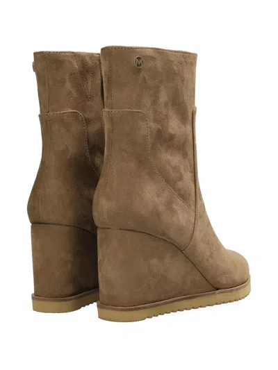 Mexx Wedge Zip Boots In Brown