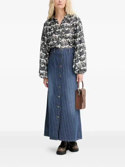 Munthe Lynx Pattern Blouse In Mix In Black