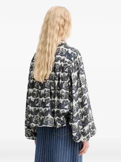 Munthe Lynx Pattern Blouse In Mix In Black