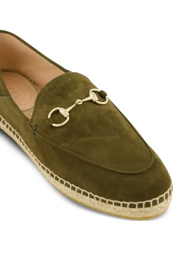 Gucci Horsebit Suede Espadrilles In Green