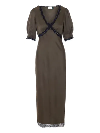 ANNINA 蕾丝V领中长连衣裙