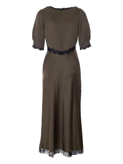 ANNINA 蕾丝V领中长连衣裙