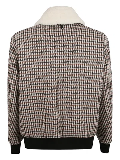 Mackage Checked Pocketed Bomber Jacket In Neutral