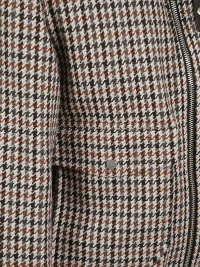 Mackage Checked Pocketed Bomber Jacket In Neutral