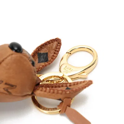 Mcm Rabbit Motif Keyring In Brown