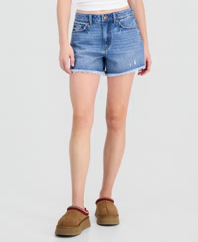 Rewash Juniors' High-rise Denim Shorts In Blue