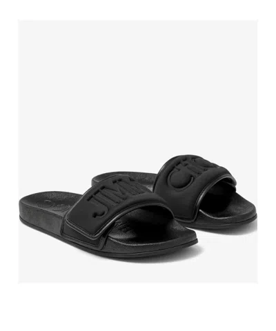 Jimmy Choo Round Head Open-toed Sandals In Black
