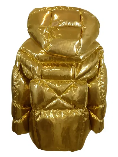 Khrisjoy Gold Polyester Down Feather Jacket In Gold