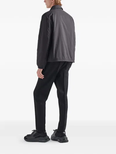 Prada Re-nylon Sporty Blouson Jacket Clothing In Black