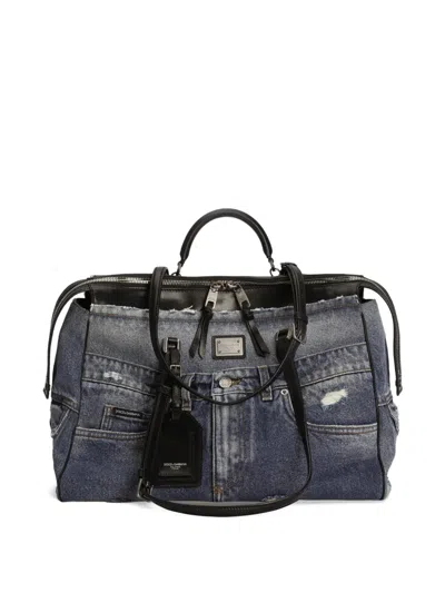 Dolce & Gabbana Vittoria Denim Tote Bag In Multi