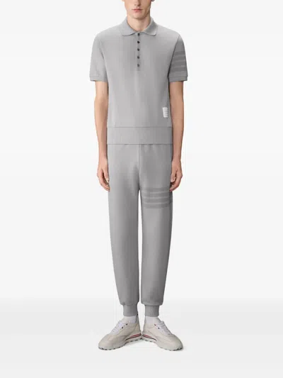 Thom Browne Loopback Four-bar Track Pants In Gray