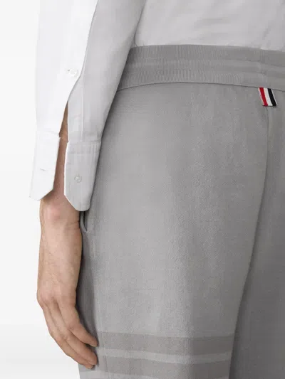 Thom Browne Loopback Four-bar Track Pants In Gray