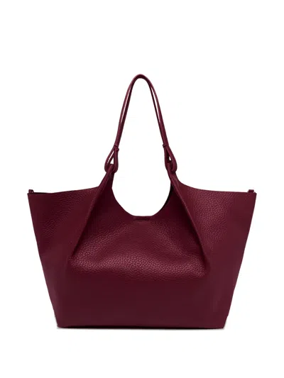 Gianni Chiarini Gathered Top Handle Tote Bag In Burgundy