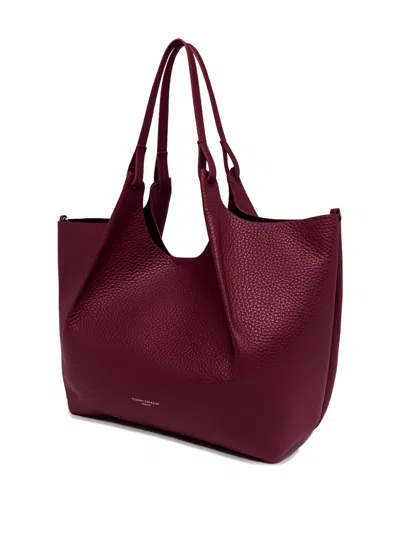Gianni Chiarini Gathered Top Handle Tote Bag In Burgundy