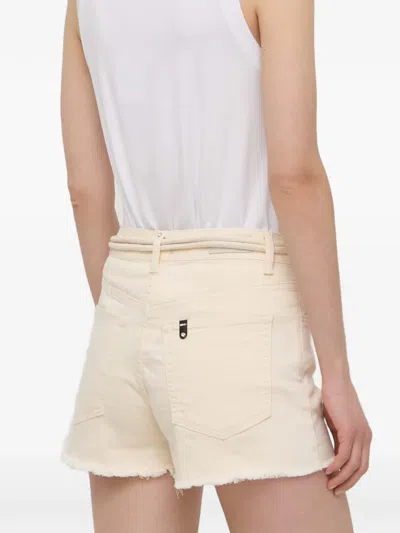 Liu •jo Frayed Rope-belt Shorts In White