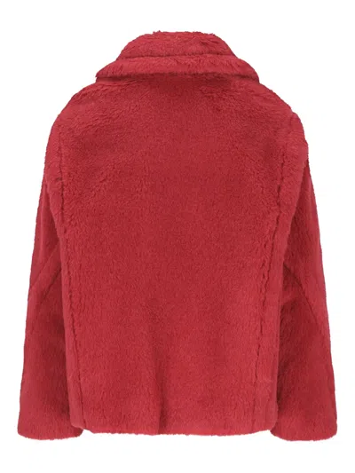 Max Mara Mxmtritone Collarless Jacket In Red