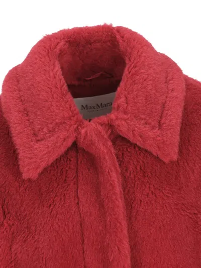 Max Mara Mxmtritone Collarless Jacket In Red